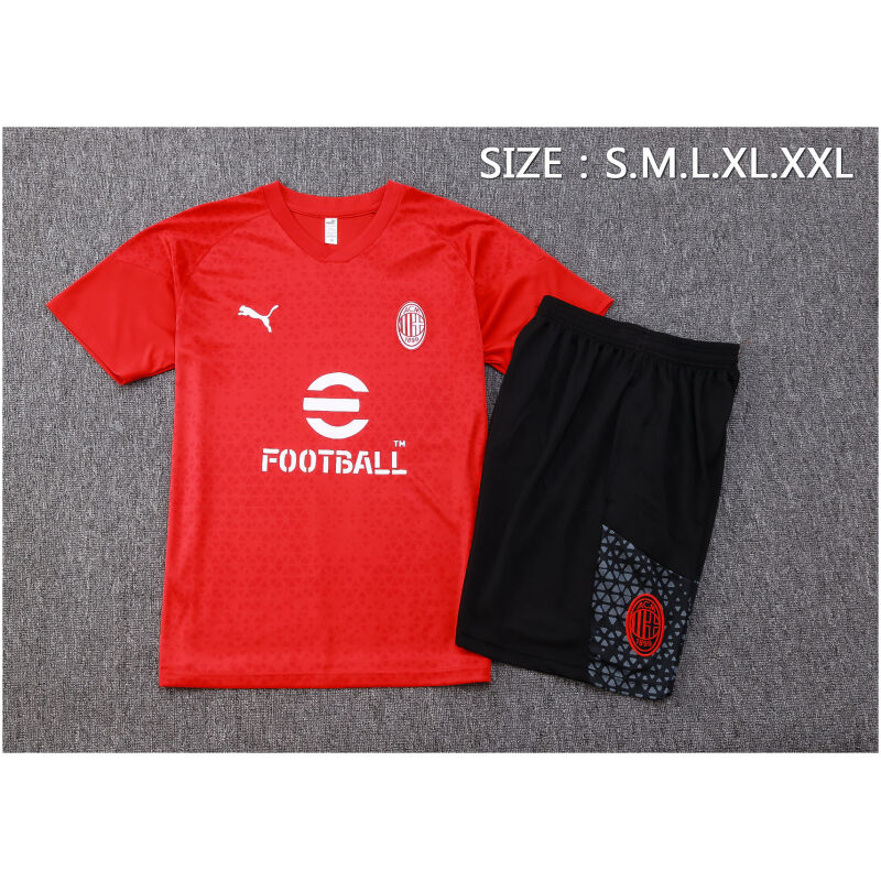 Mens AC Milan Short Training Suit Red 2023/24