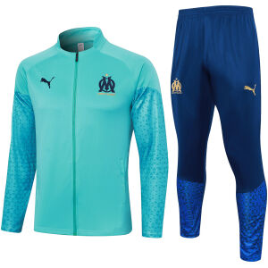 Mens Olympique Marseille Jacket + Pants Training Suit Green 2023/24