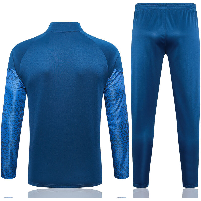 Mens Olympique Marseille Jacket + Pants Training Suit Blue 2023/24