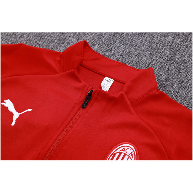 Mens AC Milan Jacket + Pants Training Suit Red 2023/24