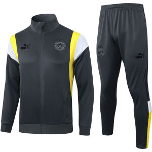 Mens Borussia Dortmund Jacket + Pants Training Suit Grey 2023/24