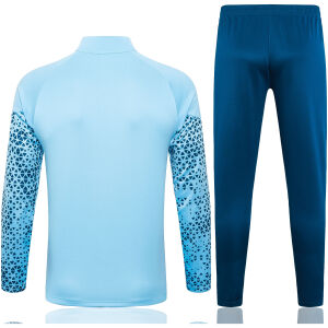 Mens Manchester City Jacket + Pants Training Suit Light Blue 2023/24