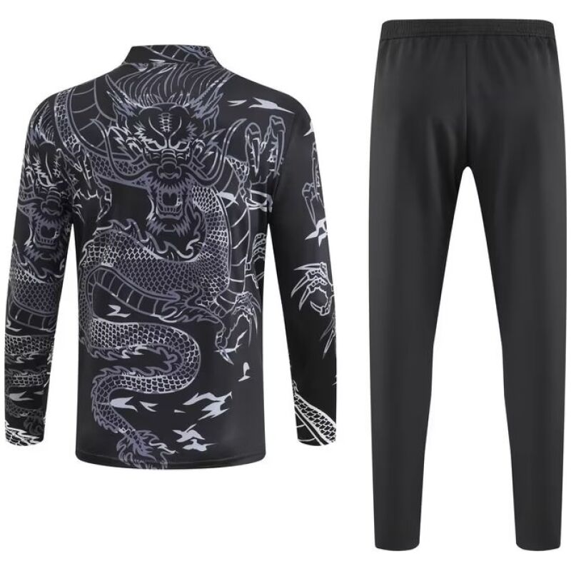 Mens Real Madrid Training Suit Black Dragon 2023/24