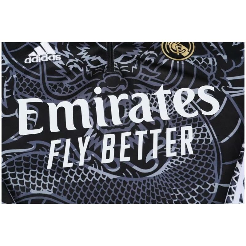 Mens Real Madrid Training Suit Black Dragon 2023/24