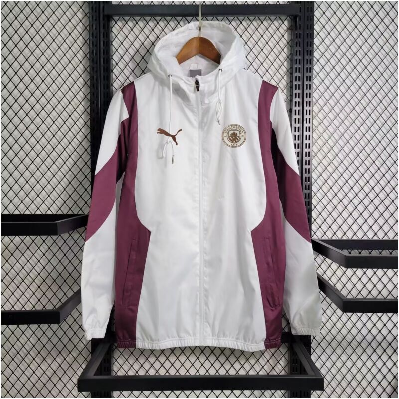 Mens Manchester City Pre-Match Woven Anthem Windrunner Jacket White 2023/24