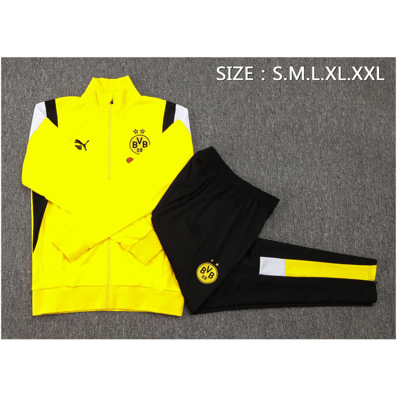 Mens Borussia Dortmund Jacket + Pants Training Suit Yellow 2023/24