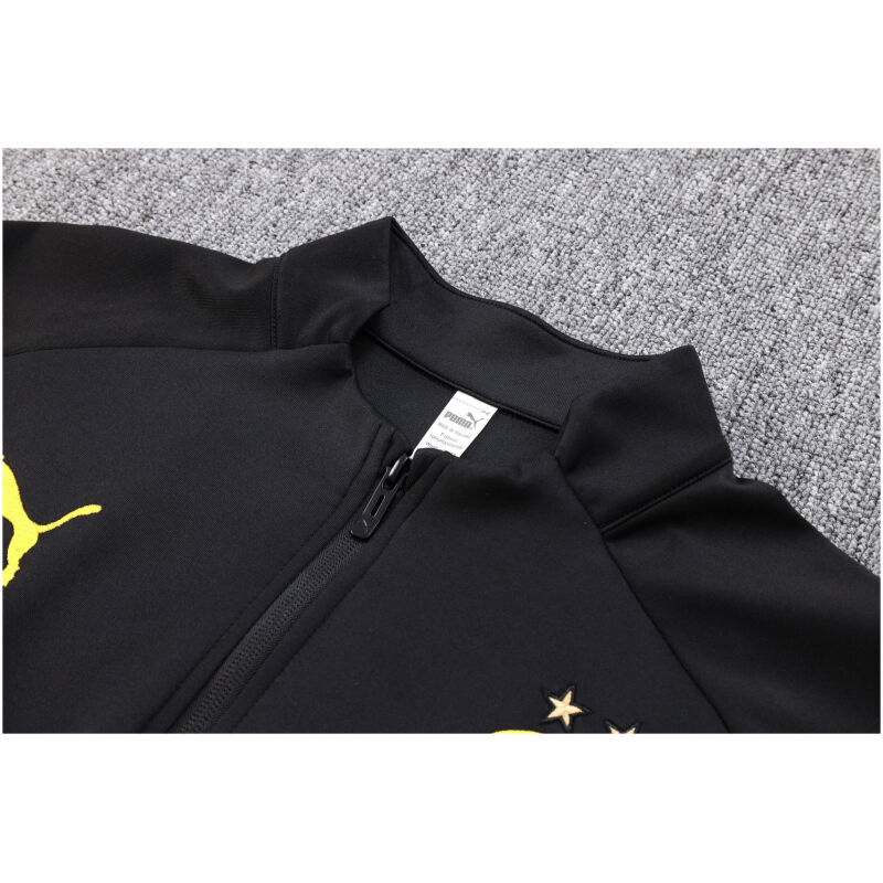 Mens Borussia Dortmund Jacket + Pants Training Suit Black Print 2023/24
