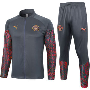 Mens Manchester City Jacket + Pants Training Suit Grey 2023/24