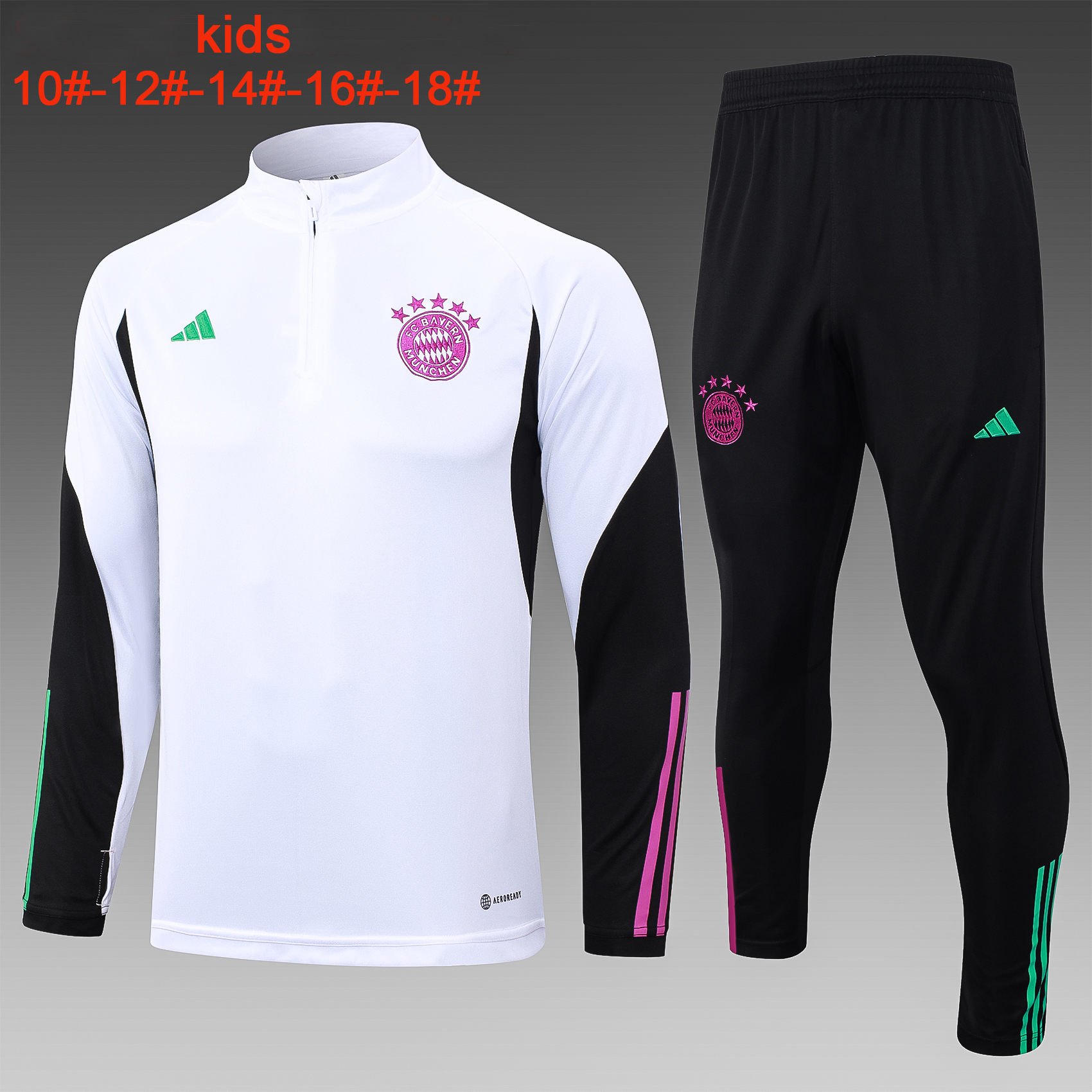 Kids Bayen Munich Training Suit White 2023/24
