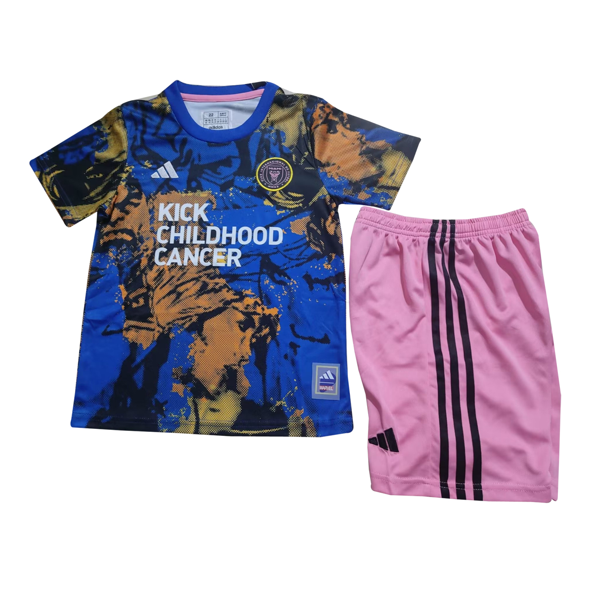Kids Inter Miami C. F. Marvel MLS Kick Childhood Cancer Pre-Match Jersey 2023/24
