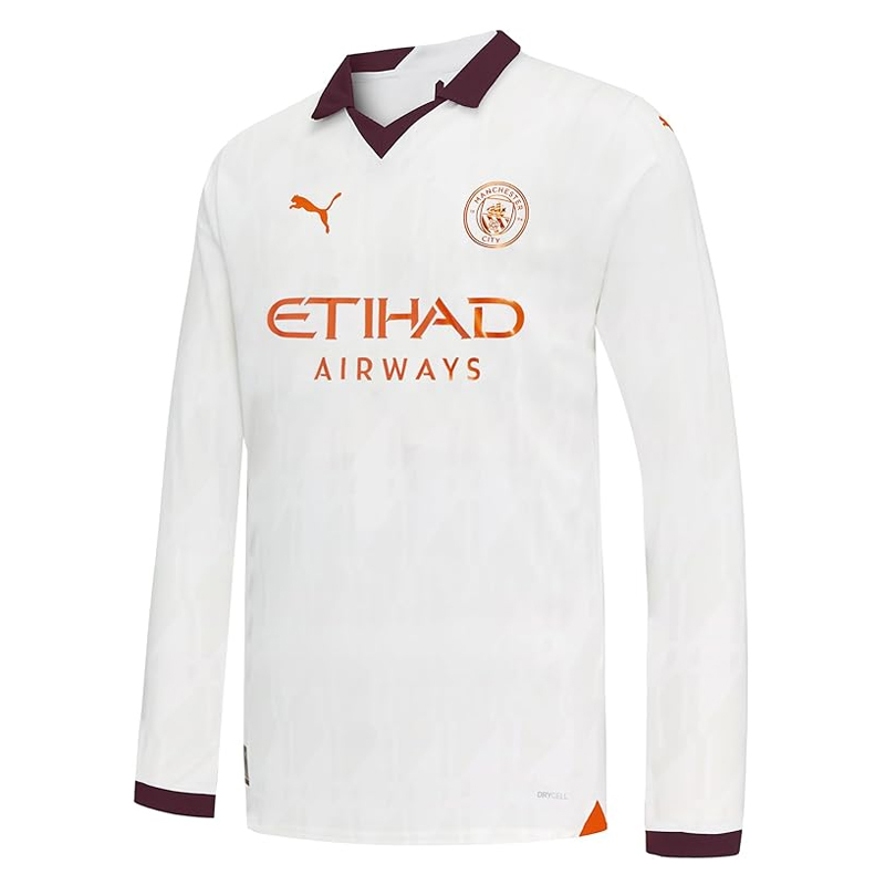 Mens Manchester City Away Jersey Long Sleeve 2023/24