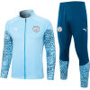 Mens Manchester City Jacket + Pants Training Suit Light Blue 2023/24