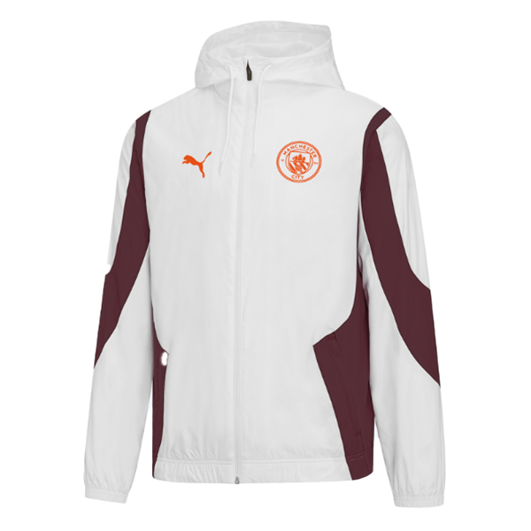 Mens Manchester City Pre-Match Woven Anthem Windrunner Jacket White 2023/24