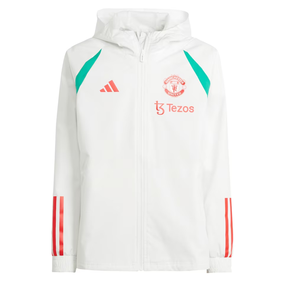 Mens Manchester United Pre-Match Woven Anthem Windrunner Jacket White 2023/24