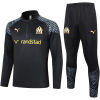 Mens Olympique Marseille Training Suit Black - Grey 2023/24