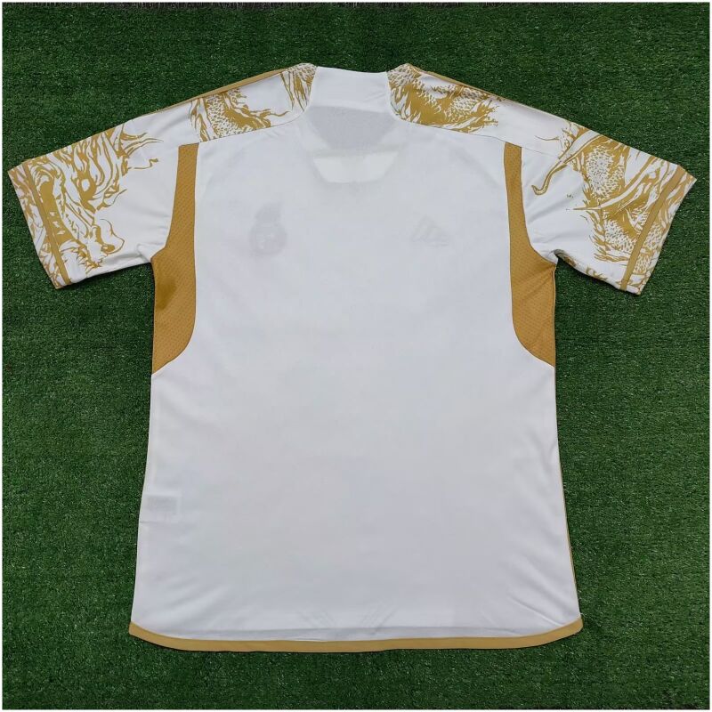 Mens Real Madrid Special Edition White – Gold Dragon Jersey 2023/24