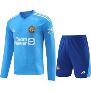 Mens Manchester United Goalkeeper Blue Suit Long Sleeve 2023/24