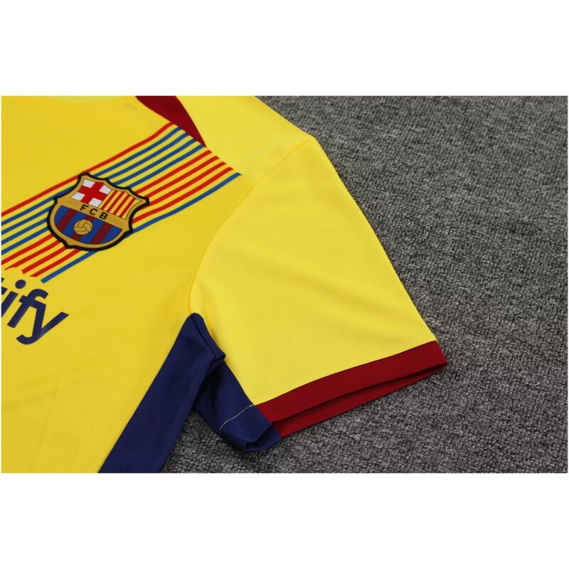 Mens Barcelona Short Training Suit Yellow 2023/24