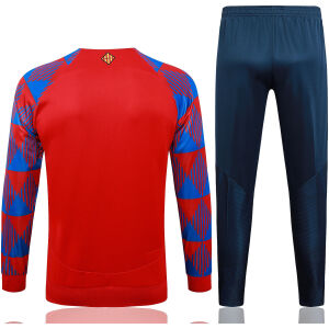 Mens Barcelona Jacket + Pants Training Suit Red 2023/24