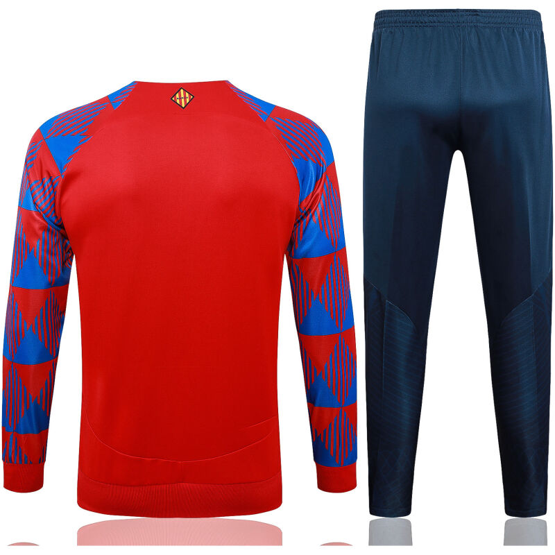 Mens Barcelona Jacket + Pants Training Suit Red 2023/24