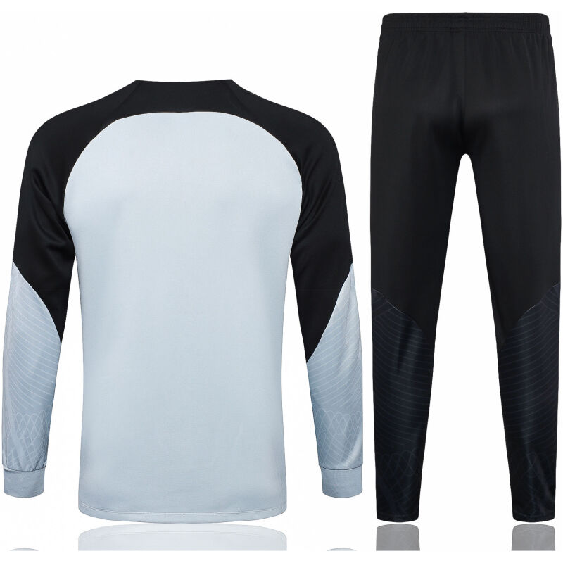 Mens Barcelona Jacket + Pants Training Suit Grey – Black 2023/24