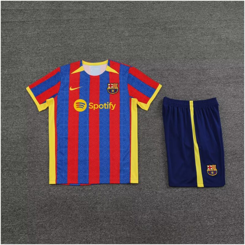 Mens Barcelona Short Training Suit Blue – Red 2023/24