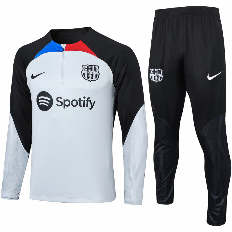 Mens Barcelona Training Suit Grey – Black 2023/24