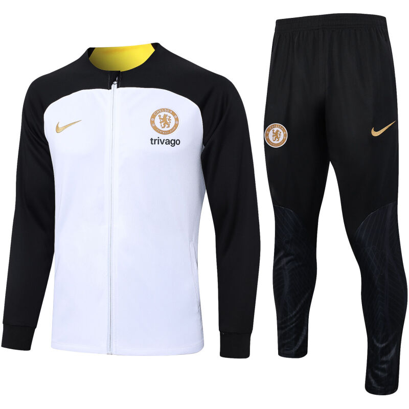 Mens Chelsea Jacket + Pants Training Suit White – Black 2023/24
