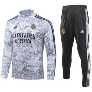 Mens Real Madrid Training Suit White Dragon 2023/24