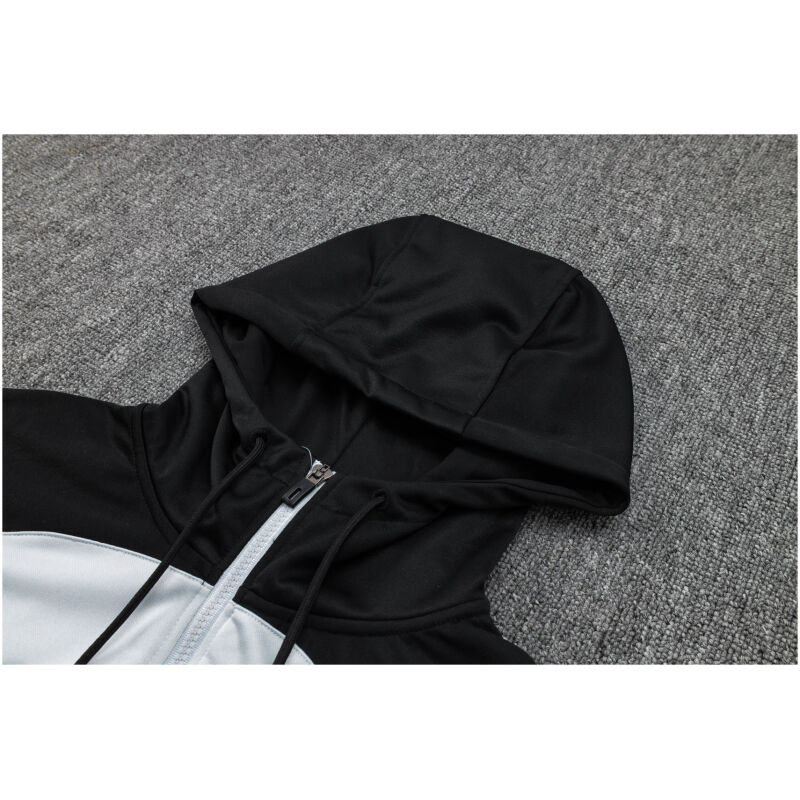 Mens Barcelona Hoodie Sweatshirt Grey – Black 2023/24