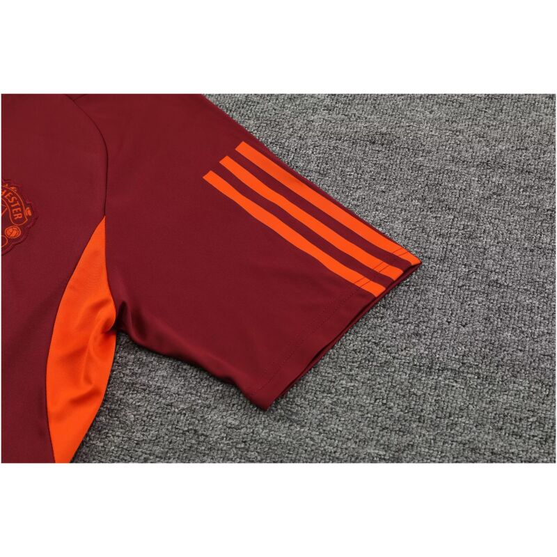 Mens Manchester United Short Training Suit Burgundy 2023/24