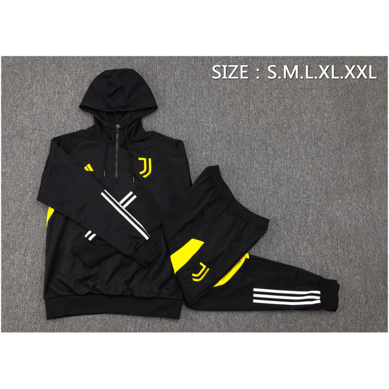 Mens Juventus Hoodie Sweatshirt Black 2023/24