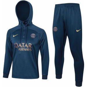 Mens PSG Hoodie Sweatshirt Royal 2023/24