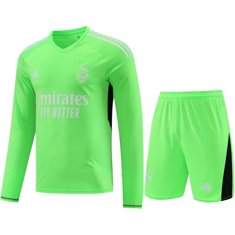 Mens Real Madrid Goalkeeper Green Suit Long Sleeve 2023/24