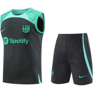 Mens Barcelona Singlet Suit Black – Green 2023/24