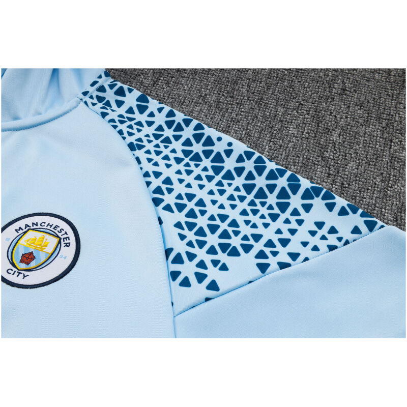 Mens Manchester City Hoodie Sweatshirt Blue 2023/24
