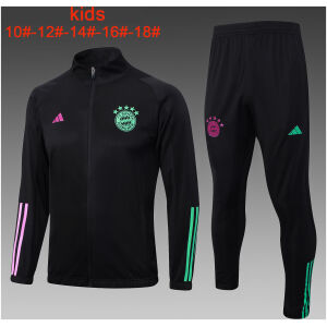Kids Bayern Munich Jacket + Pants Training Suit Black 2023/24
