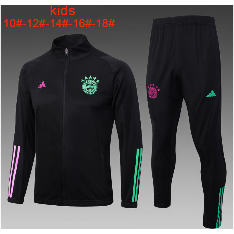 Kids Bayern Munich Jacket + Pants Training Suit Black 2023/24