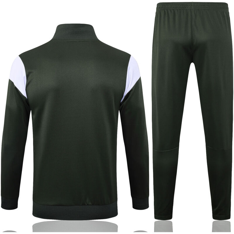 Mens Manchester City Jacket + Pants Training Suit Dark Green 2023/24
