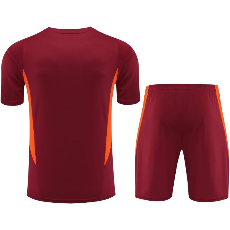 Mens Manchester United Short Training Suit Burgundy 2023/24