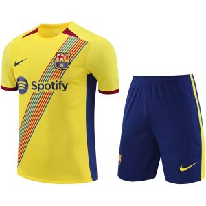 Mens Barcelona Short Training Suit Yellow 2023/24