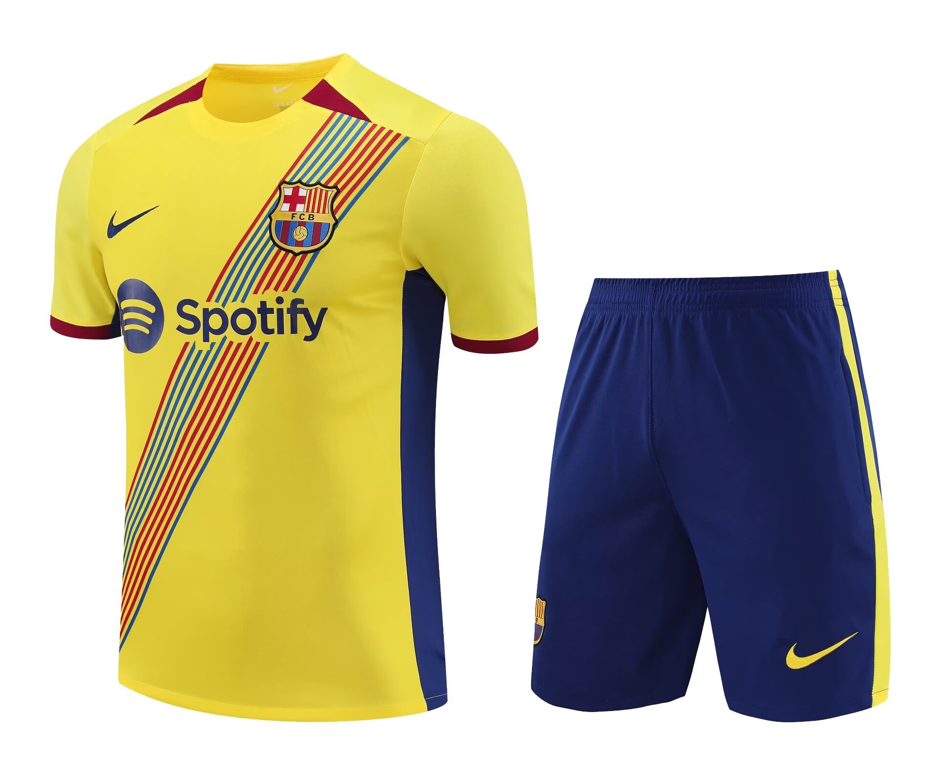 Mens Barcelona Short Training Suit Yellow 2023/24