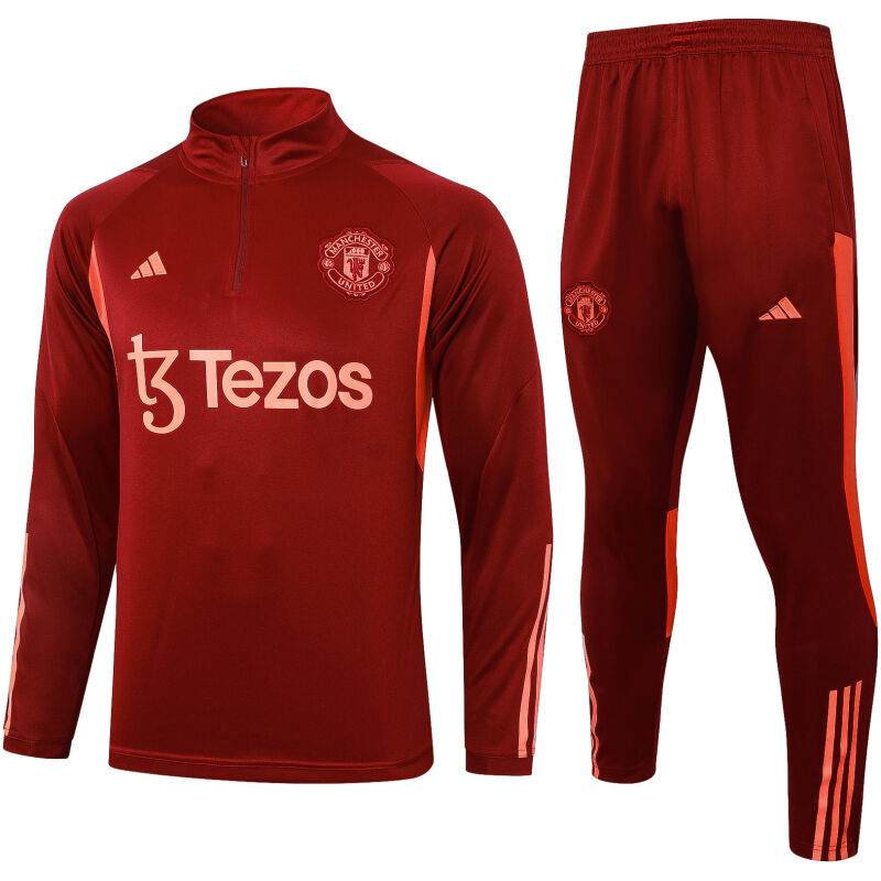 Mens Manchester United Training Suit Burgundy 2023/24