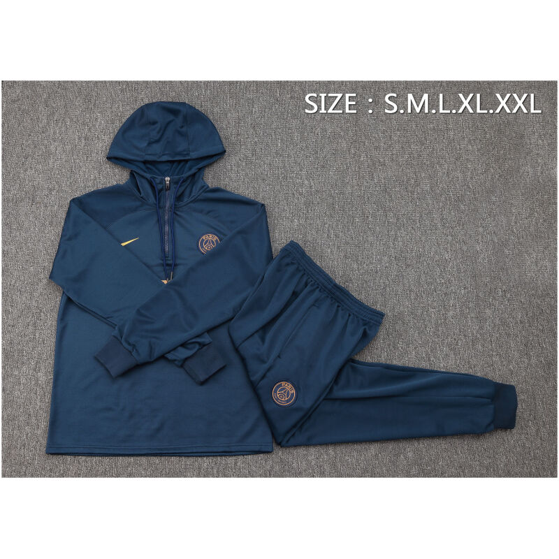 Mens PSG Hoodie Sweatshirt Royal 2023/24