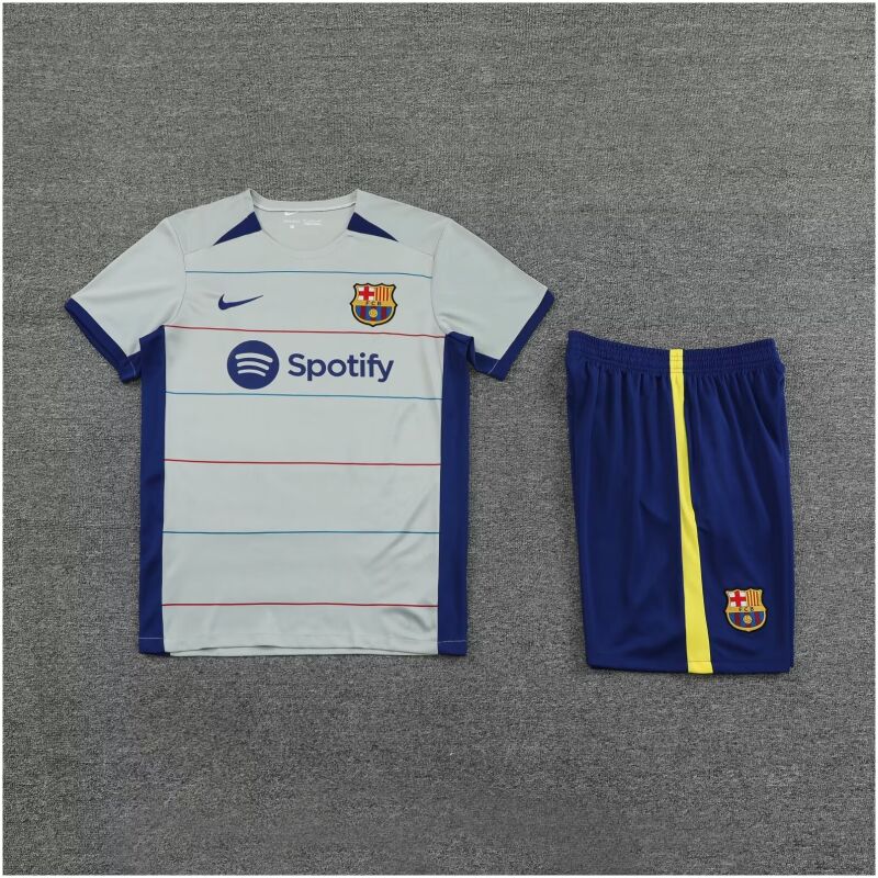 Mens Barcelona Short Training Suit Grey 2023/24