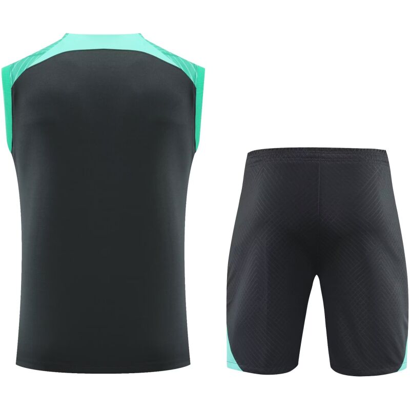 Mens Barcelona Singlet Suit Black – Green 2023/24