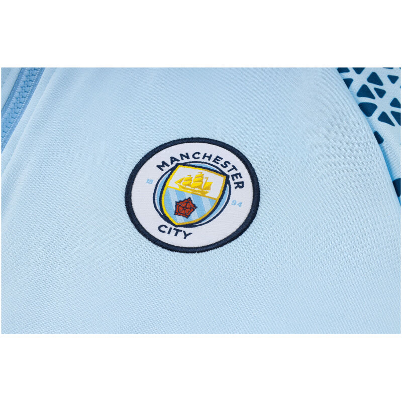 Mens Manchester City Hoodie Sweatshirt Blue 2023/24