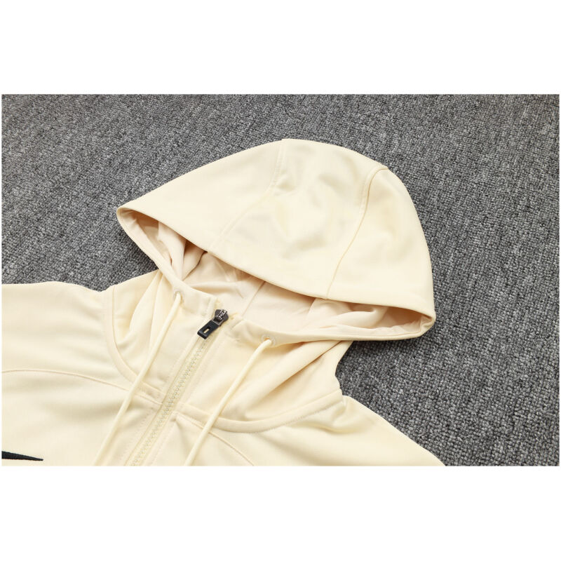 Mens PSG Hoodie Sweatshirt Beige 2023/24