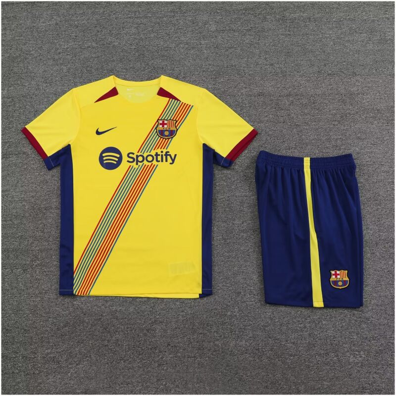 Mens Barcelona Short Training Suit Yellow 2023/24