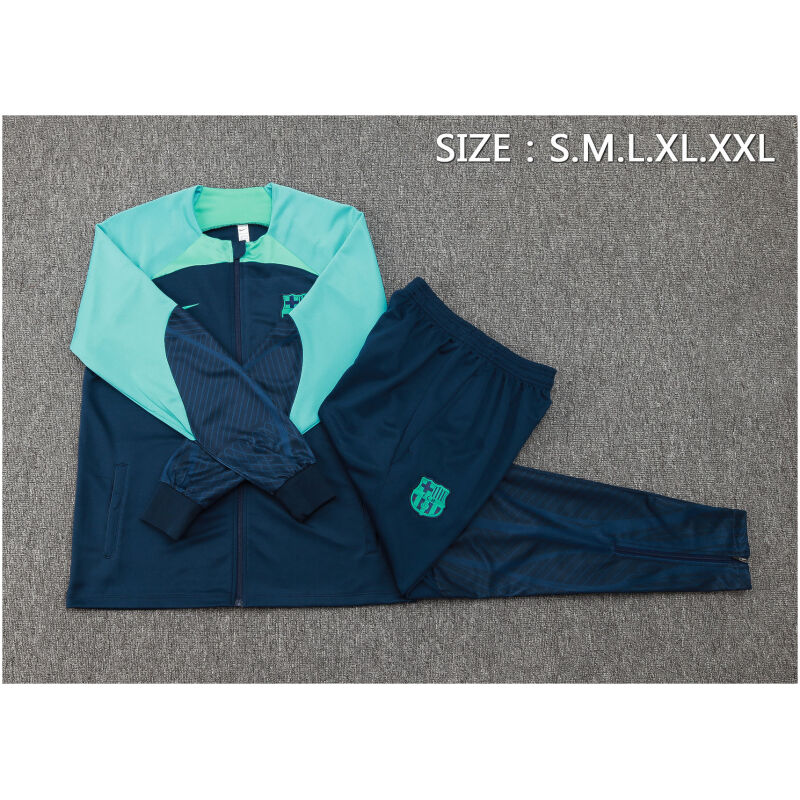 Mens Barcelona Jacket + Pants Training Suit Royal – Green 2023/24